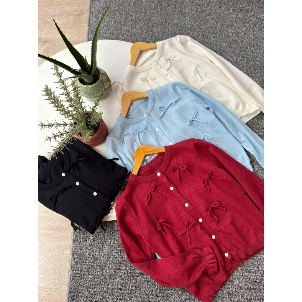 ABELZ.ID Prisya Cardigan Motif Pita Tali Gaya Elegan