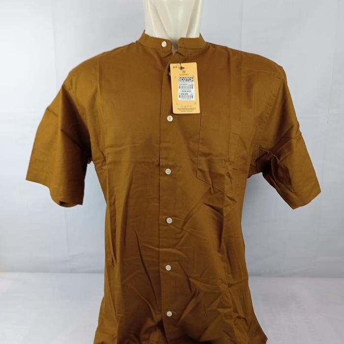 Koko Kemeja Polos Lengan Pendek Scotch&Co/Koko Masa Kini - sge, L