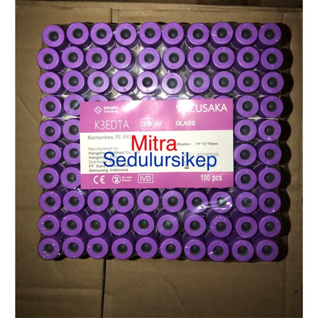 Tabung Vacutainer EDTA 3 ml Sakamed UNGU