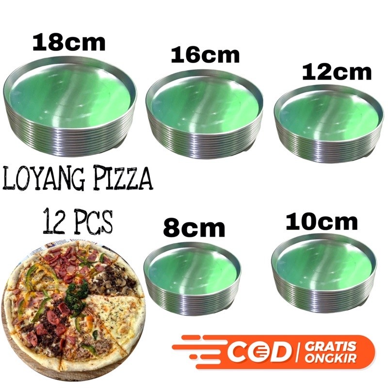 12 PCS Loyang Pan Pizza Mini 8 cm 10 cm 12 cm 14 cm 16 cm 18 cm 1 Lusinan 12 Pcs Murah Loyang Cetaka