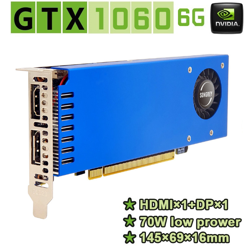 SONGREY Geforce GTX 1060 6GB 1650 4GB Low Profile Graphics Card GDDR5 PCIe 3.0 X16 192 Bits SFF GPU 