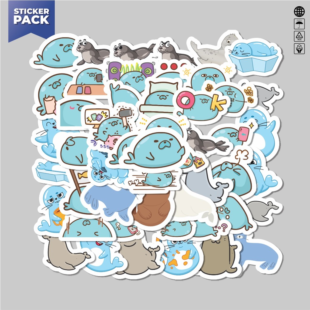 

[100PCS]Stiker Pack Singa Laut Aesthetic Vinyl Anti Air Dekorasi Sticker Laptop Buku Journal Koper Helm Casing HP Gitar Helm Skateboard