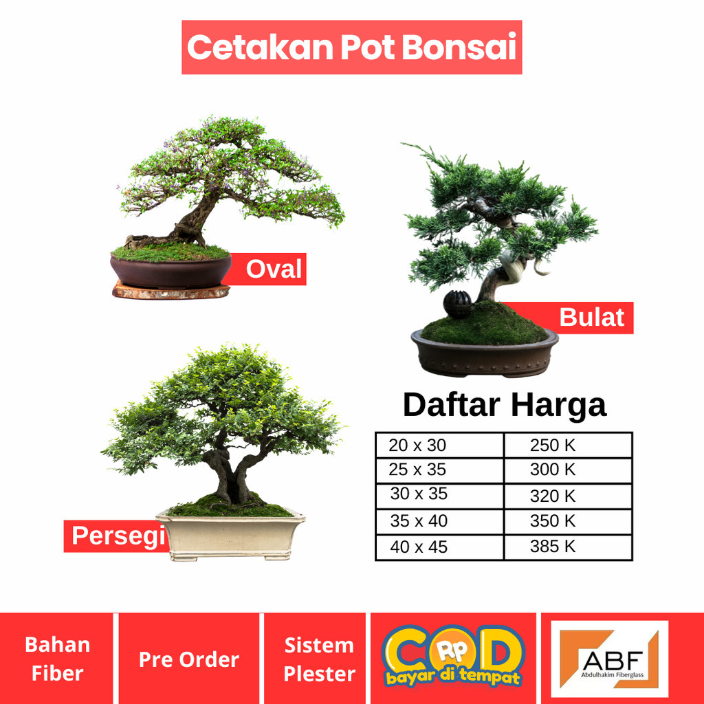 Cetakan Pot Semen / Cetakan Pot Bunga / Cetakan Pot Bonsai Fiber / Cetakan Pot