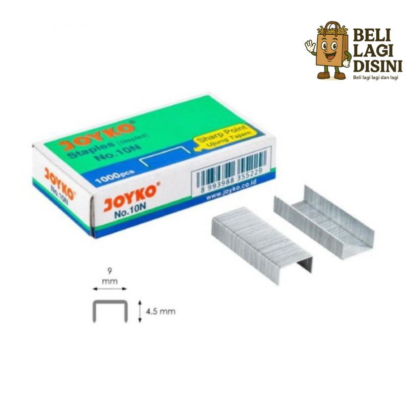 

Staples Isi Stapler Refill Stapler Joyko No. 10-1M per 1 Box 1000 Pcs Kecil 4.9