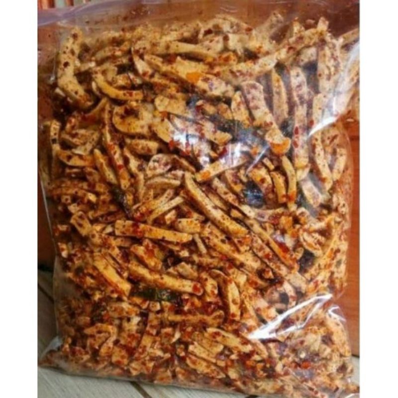 

Basreng Stik Daun Jeruk 1KG (1000GR) Pedas/ Bakso Goreng Viral Pedas / Basreng Stik Viral