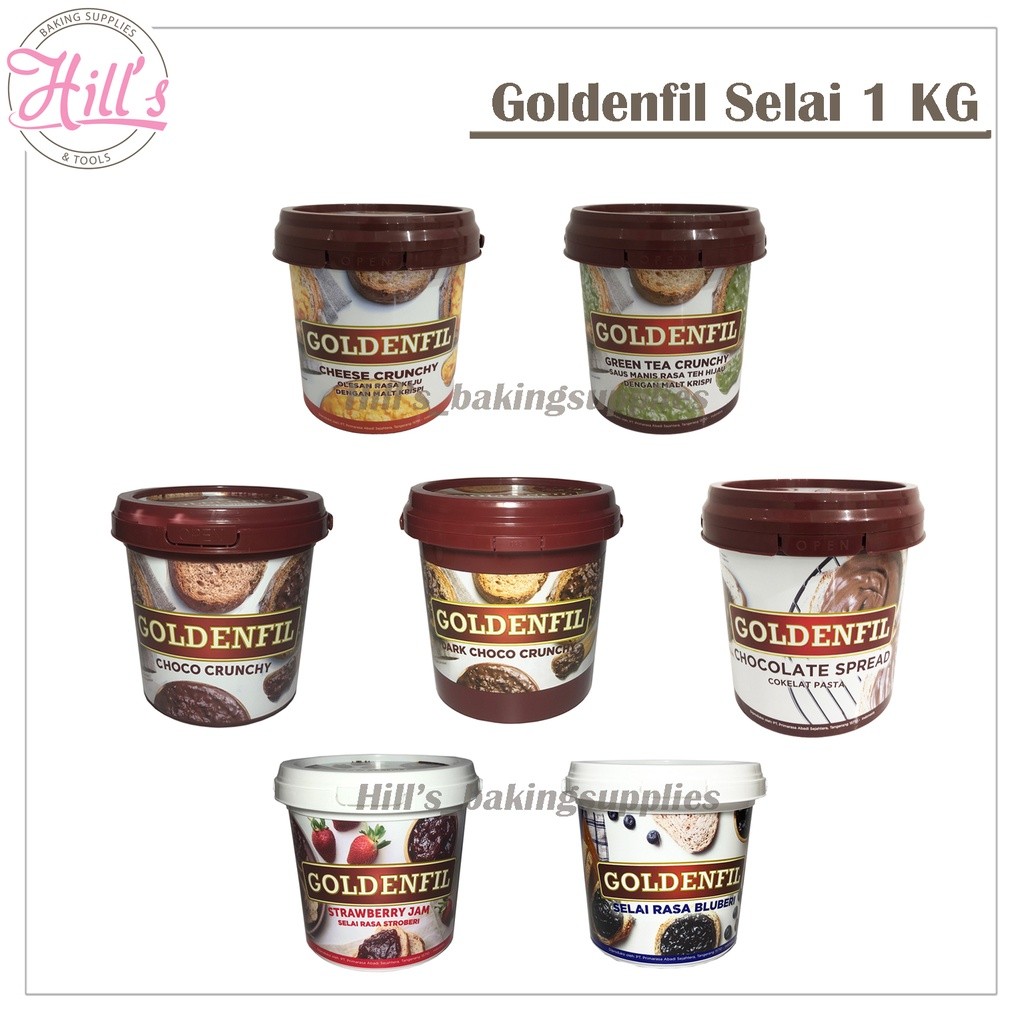 

Goldenfil Spread 1 Kg / Selai Dark Choco Crunchy Cheese Green Tea Strawberry Blueberry Jam / Coklat Stroberi Crunchy 1Kg / Filling Roti Ember
