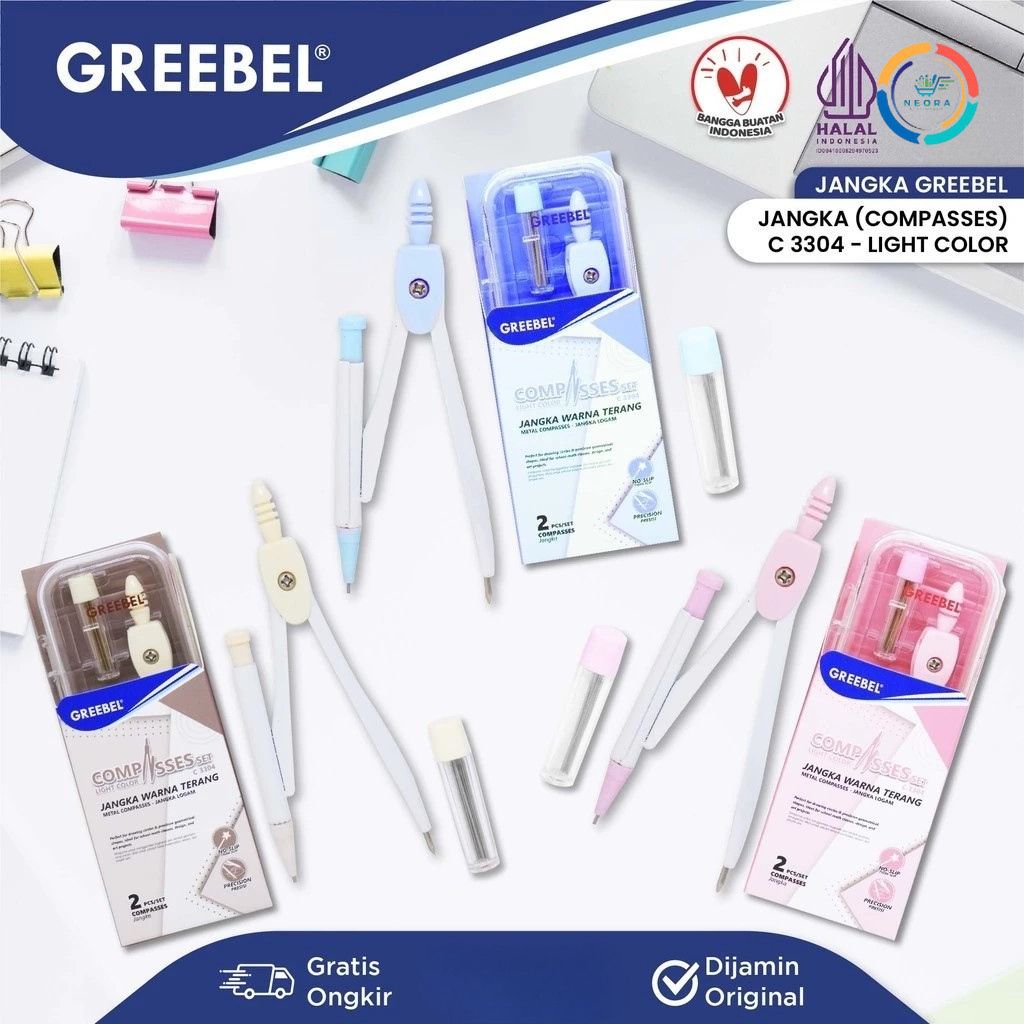 

Greebel Jangka Besi/ Math Set / Compasses C 3304 [Per Set] Isi Pensil