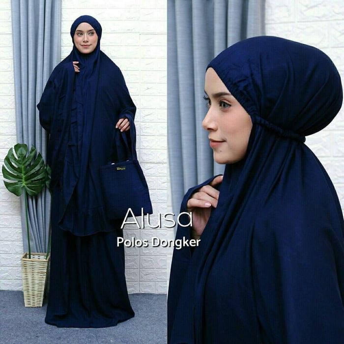 Mukena Dewasa Polos Jumbo Travel Mini Fit BB 90 kg Mukenah Remaja Terbaru Bahan Rayon Katun Adem Alu