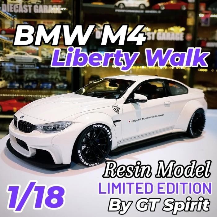 Diecast BMW M4 LBWK Liberty Walk Body Kit White  GT Spirit Resin Model Limited Edition Hogh  ORI box