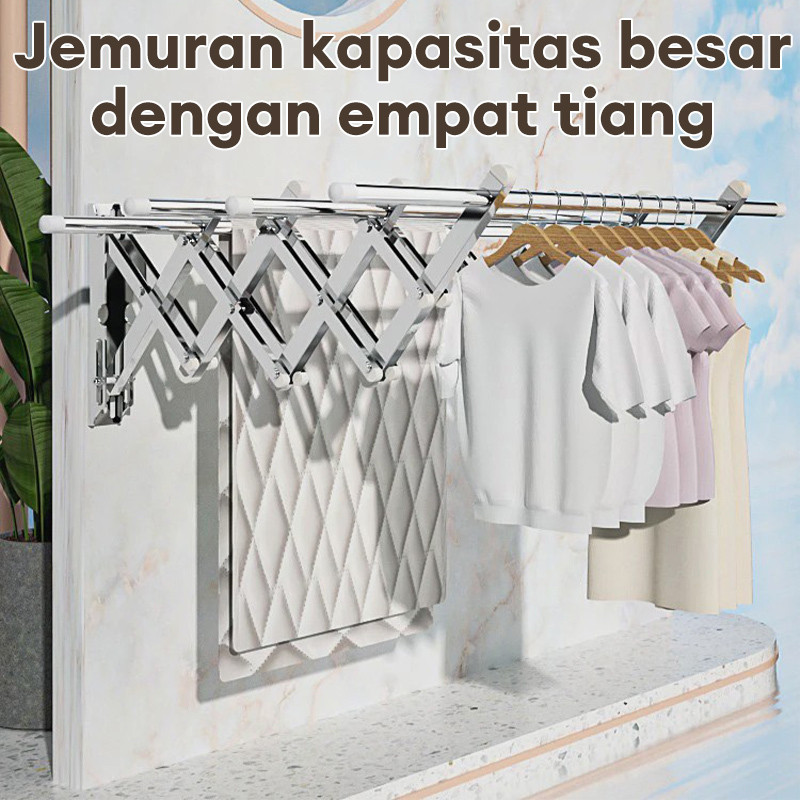 EYOF Jemuran Baju Tempel Dinding Jemuran