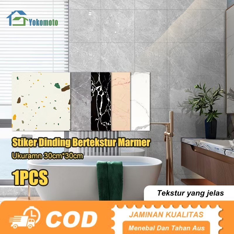 Wallpaper Vinyl Dinding 30x30cm / Wallpaper Dinding Vinyl Marble / Wallpaper Dapur Anti Air Dan Api 
