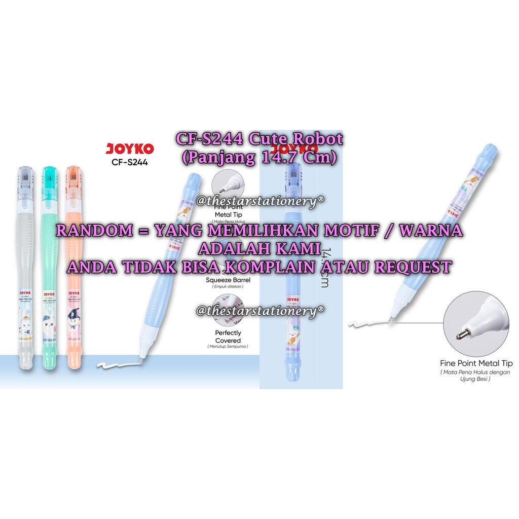 

(1 Biji) GROSIR Correction Fluid JOYKO CF-S244 Cairan Koreksi Penghapus Cair CF-S244 (1 Biji)