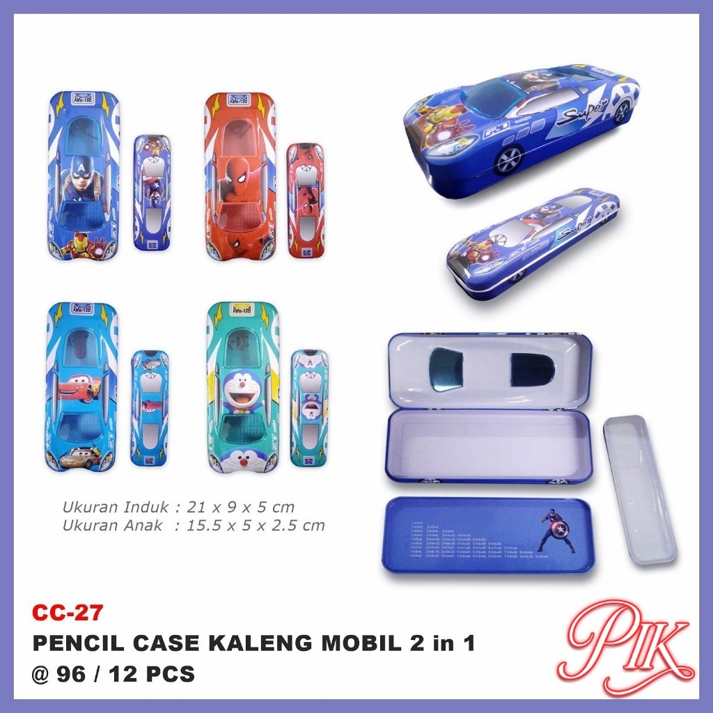

Apazada Tempat Pensil Kaleng Mobil Beranak 2 in 1 / Tepak Kotak Pensil Anak Karakter / Pencil Case Fancy CC-27