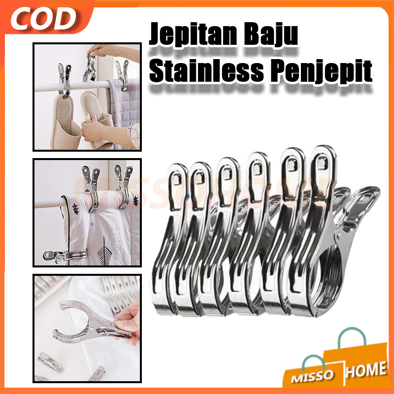 Jepitan Stainless Jumbo Jemuran Pakaian Baju/Jepitan Jemuran Besar/Klip Penjepit Capitan Besi Serbag