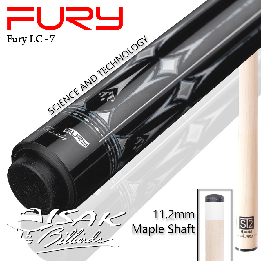FURY LC-7 Pool Cue - Low Deflection Billiard Stick - Biliar Pool Radial CO