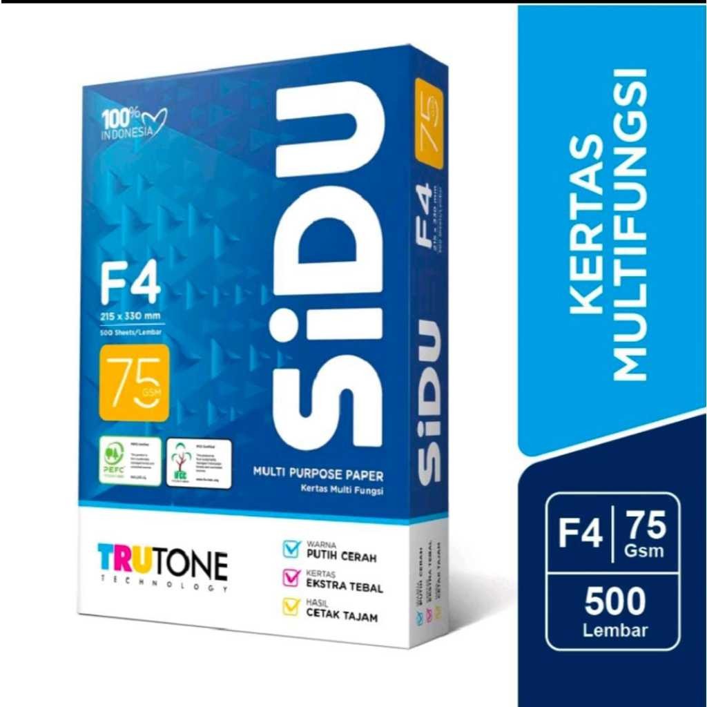 

Kertas Hvs F4 75 GSM - Sidu (1rim) 500 Lembar / Kertas Fotocopy / Kertas Print / Original