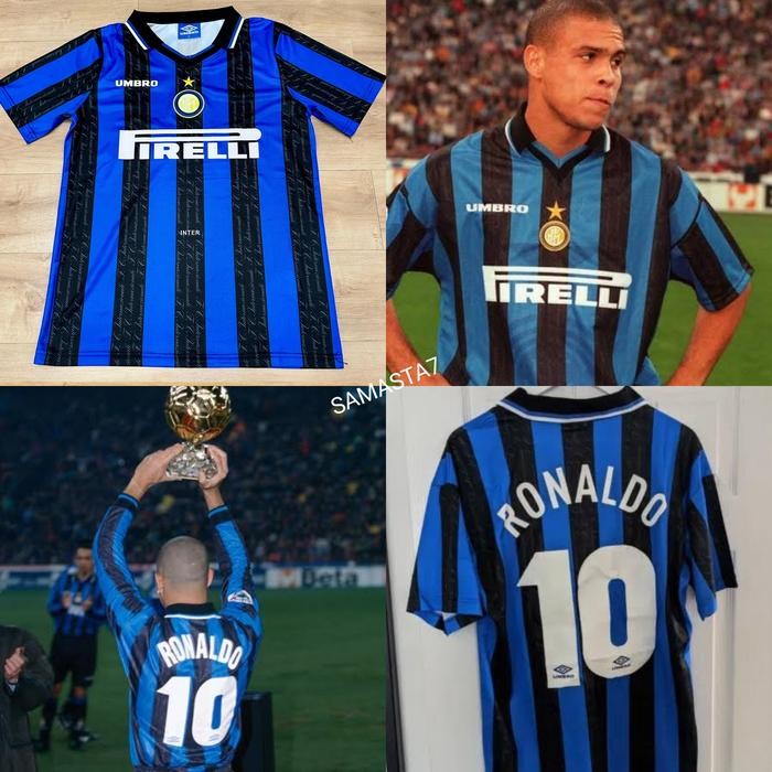 BIG SALE JERSEY BAJU BOLA RETRO INTER HOME 1996/1997 + NAMESET GRADE ORI - S