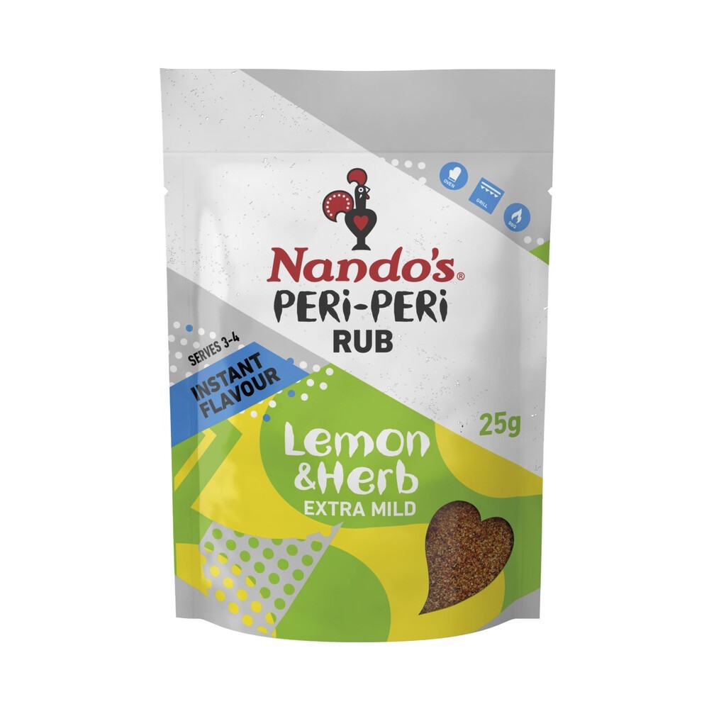 

Nando's Peri Peri Rub Medium Hot Lemon Herb Garlic Smokey BBQ Australia