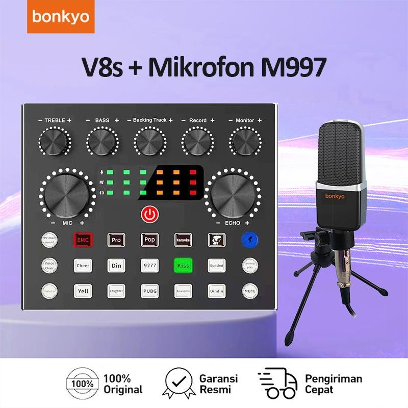 Bonkyo V8S SoundCard Bluetooth Audio Usb External soundcard V8S plus - S7