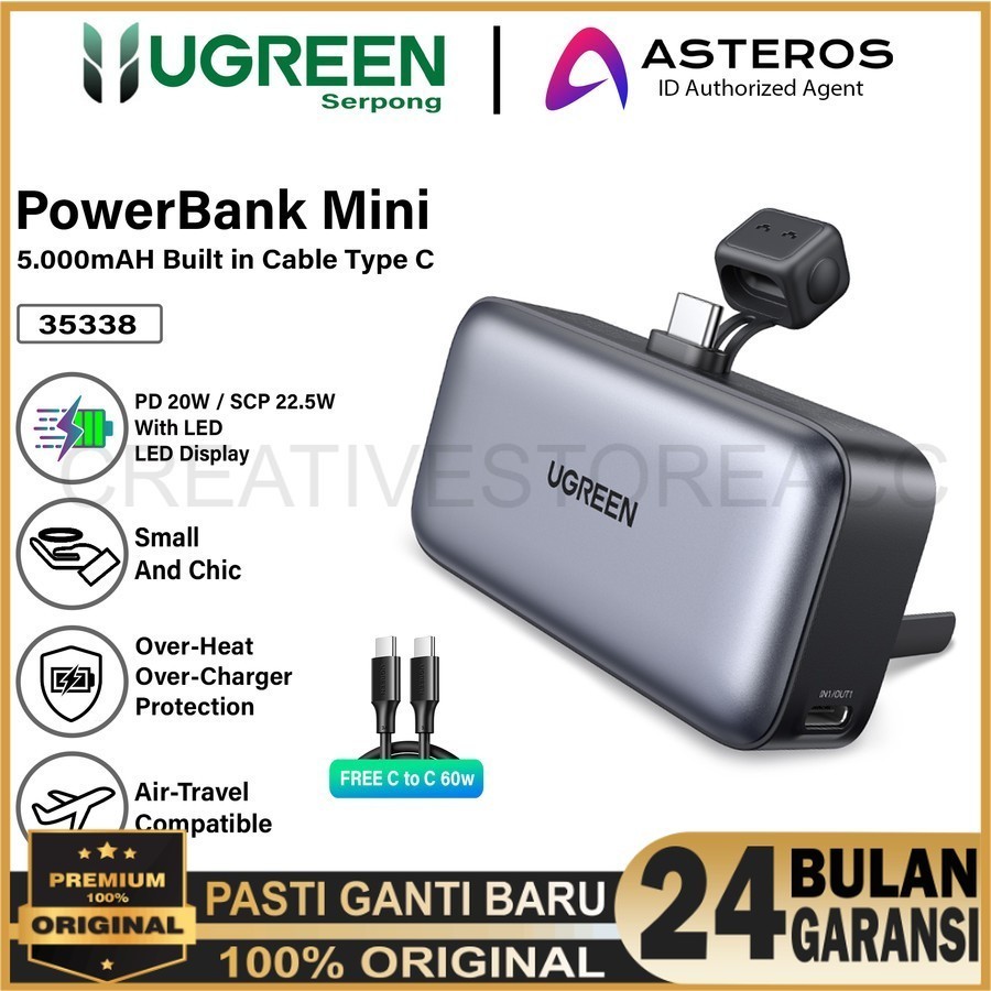 Ugreen Power bank 10000mAh 20000mAh 25000 mAh PD 20W - PowerBank Ugreen Fast Charging Real Capacity