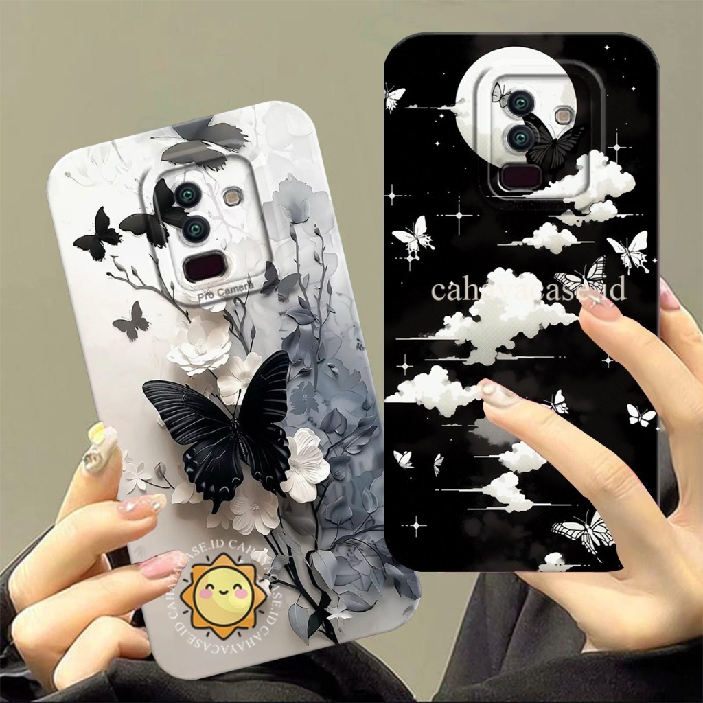 Soft TPU Case Samsung A6 Plus J8 J4 J4 Plus Case Pelindung Camera Motif Kupu Kupu