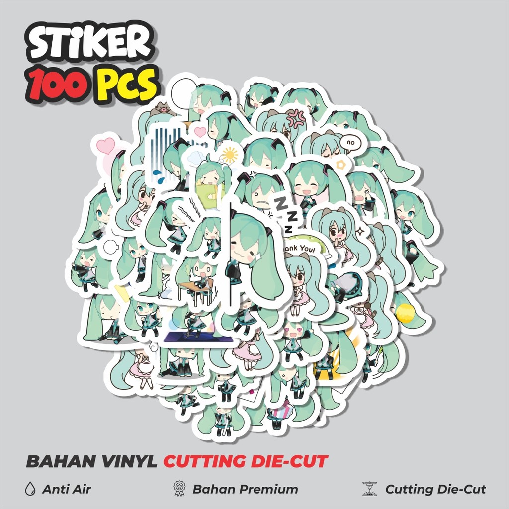 

Terbaru! 50 pcs Sticker Kartun Hatsune Miku Sticker Dekorasi Lucu Kreatif untuk Notebook, Skateboard, HP