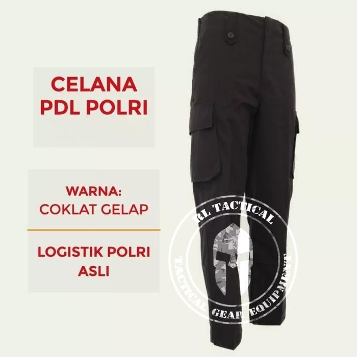 Celana Pdl Polisi Pdl Brimob Jatah - Coklat tua, 34
