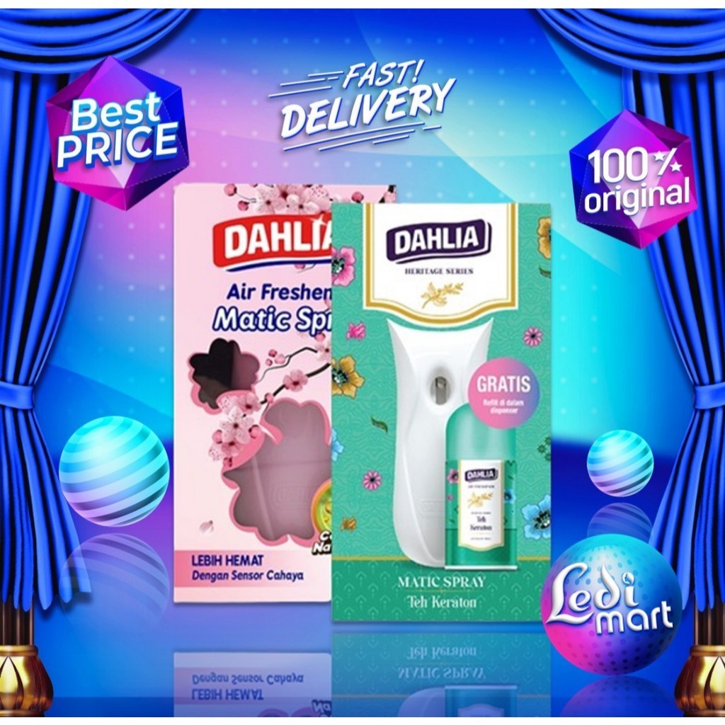 KICLONE_SHOP  Dahlia Aerosol Matic Dispenser Series | Matic + Refill | Pewangi Ruangan Otomatis Prak