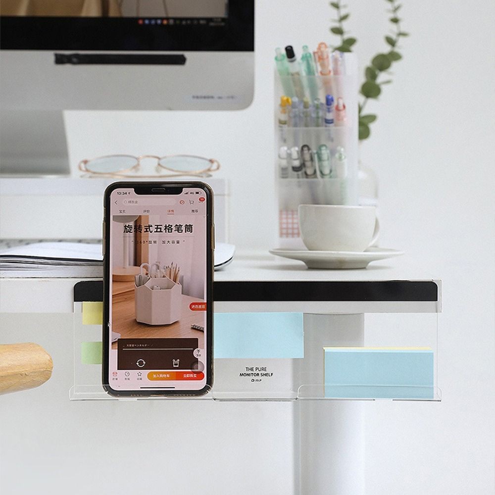 

Desktop Storage Monitor Message Memo Board Multifunctional Transparent Message Board Acrylic Minimalism Notes Board
