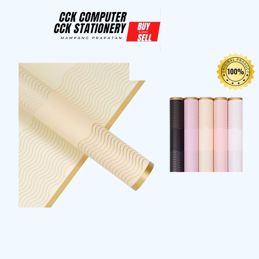 

Kertas Buket List Gold Cellophane Wrapping Paper Hand Bouquet Pembungkus Kado 20 lembar