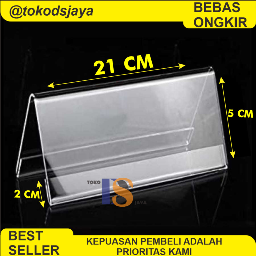 

Akrilik 2 sisi Label Stand Display - Acrylic Nama Meja 21cm x 5cm 2 mm