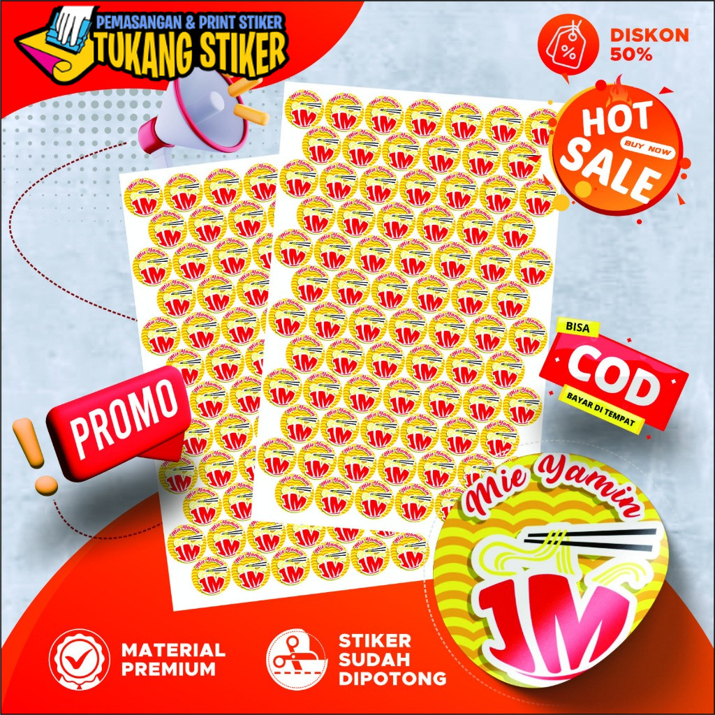 

Cetak Stiker Chromo / Stiker Label Kemasan / Logo / Makanan / Minuman / Print Sticker A3