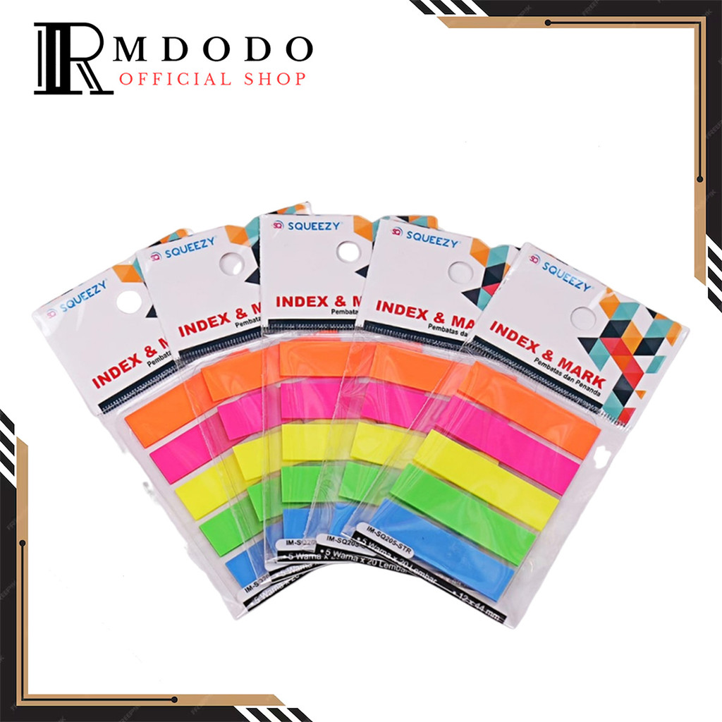 

Rmdodo - Index Mark Warna Strip 100 Lembar / Penanda Squeezy 5 Warna IM-SQ205-STR
