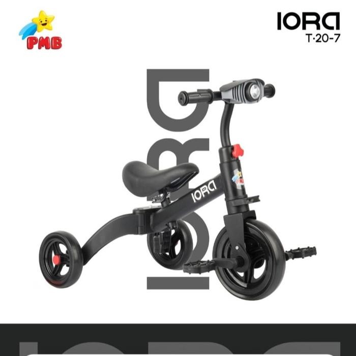 Sepeda Roda Tiga Anak IORA T-20 Nano – Tricycle & Balance Bike 2in1, Musik & Lampu LED, 3+ Tahun