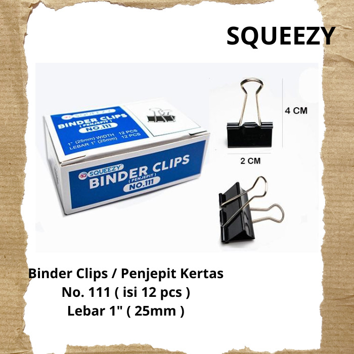 

Binder Clips Squeezy No.111 25mm