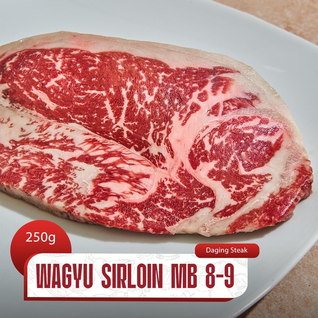 

Daging Sapi Premium Wagyu Striploin/Sirloin MB8-9 Frozen Food Halal 250gr – Daily Beef