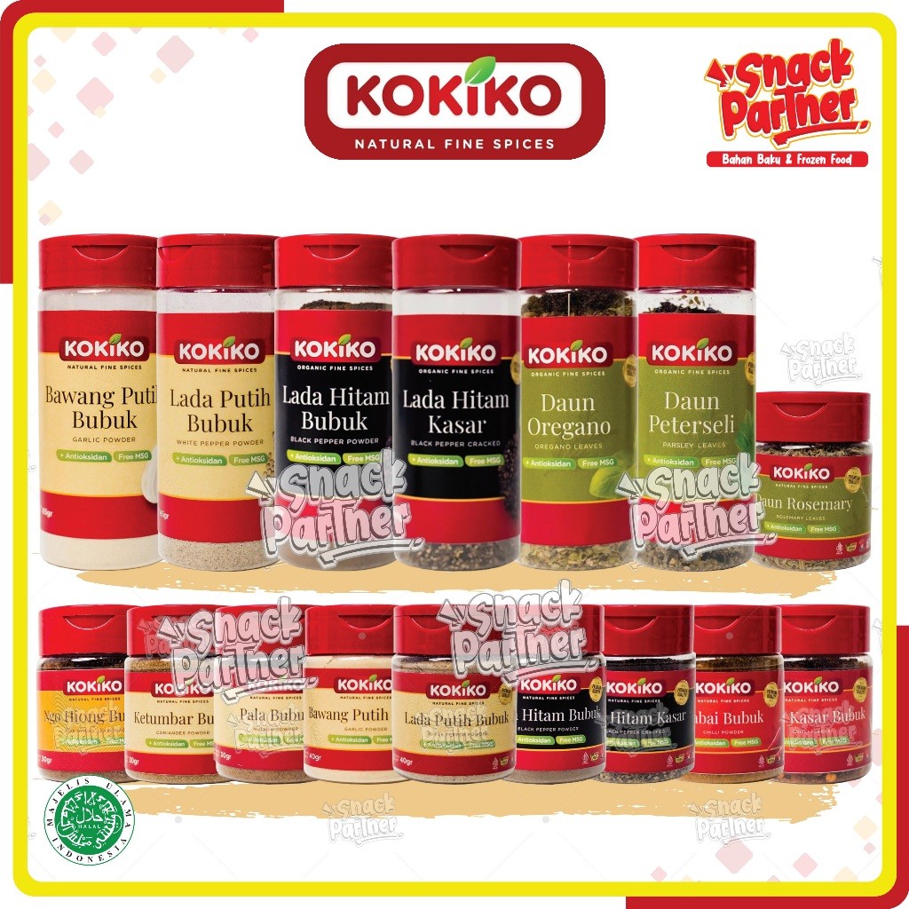 

KOKIKO Rempah - Kayu Manis Cinnamon Bawang Putih Garlic Kunyit Paprika Cabe Bubuk Kasar Lengkuas Ketumbar Jahe Ginger Ngo Hiang Hiong Pala Lada Hitam Peterseli Parsley Rosemary Putih KoePoe