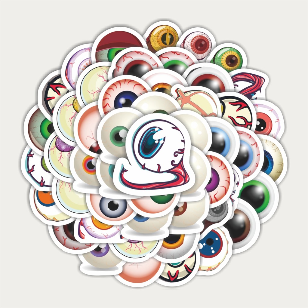 

Sticker Pack Stiker Horor Bola Mata Kartun | Sticker TUMBLR | Stiker LAPTOP KOPER HELM