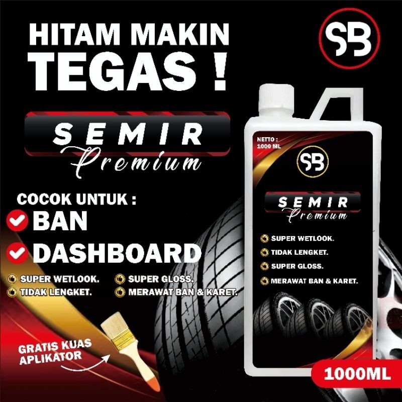 Semir Ban Konsentrat Ban Pengkilap Penghitam Ban Dashboard isi 1 Liter Gratis Kuas 1inchCO