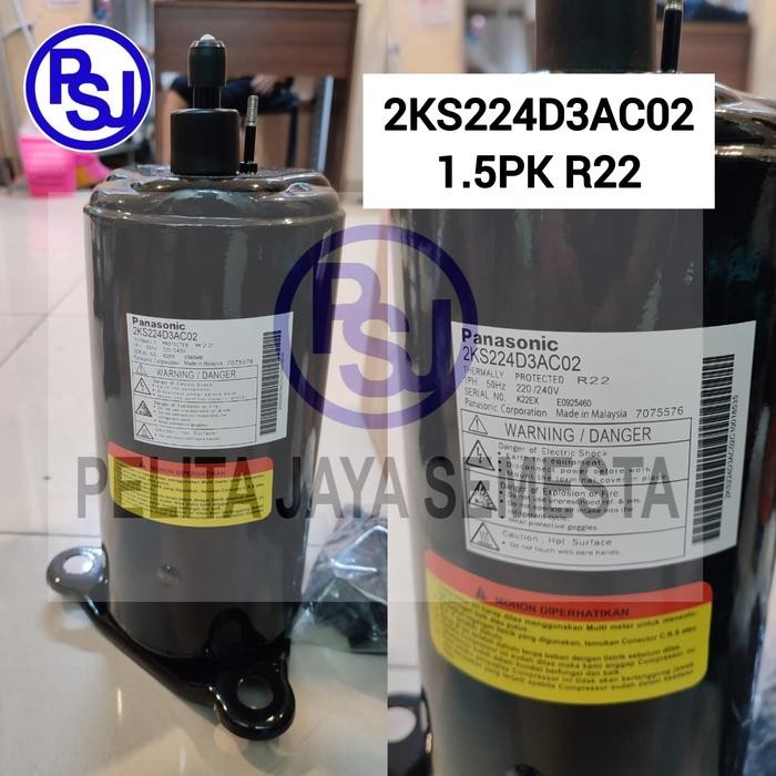 Kompresor Panasonic 2KS224D3AC02 / Compressor Panasonic 2KS224D3AC02 / 2KS224 / 1.5PK / R22  2KS224