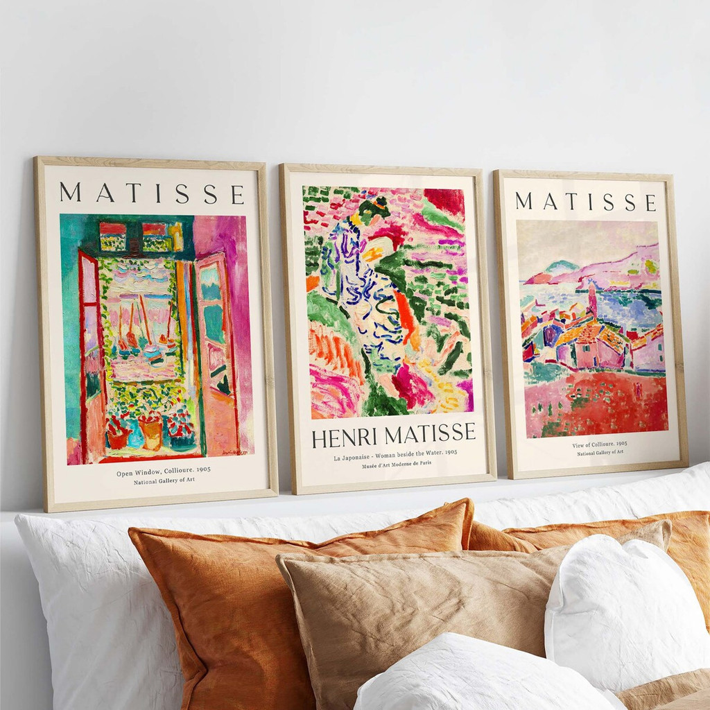 

Set of 3 Matisse retro Abstract Oil Painting Wall Art, Matisse Exhibition Art, Landscape Wall Art Canvas Print,Watercolor Wall Art Poster,Matisse Poster,Matisse Open Window,Matisse Collioure,Matisse Garden,Wall Decor,No Frame