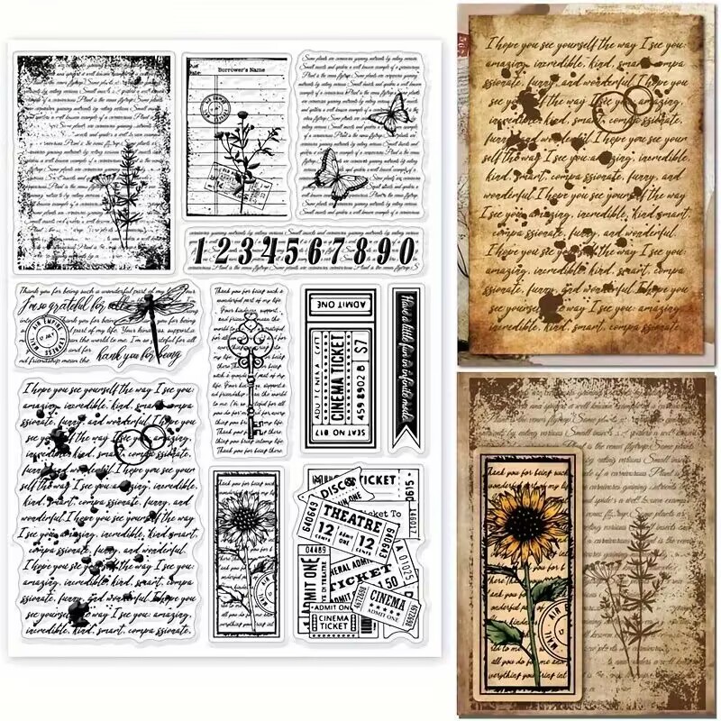 

Retro Letters Clear Stamp Seal For DIY Scrapbooking/Photo Album Decorative a5022