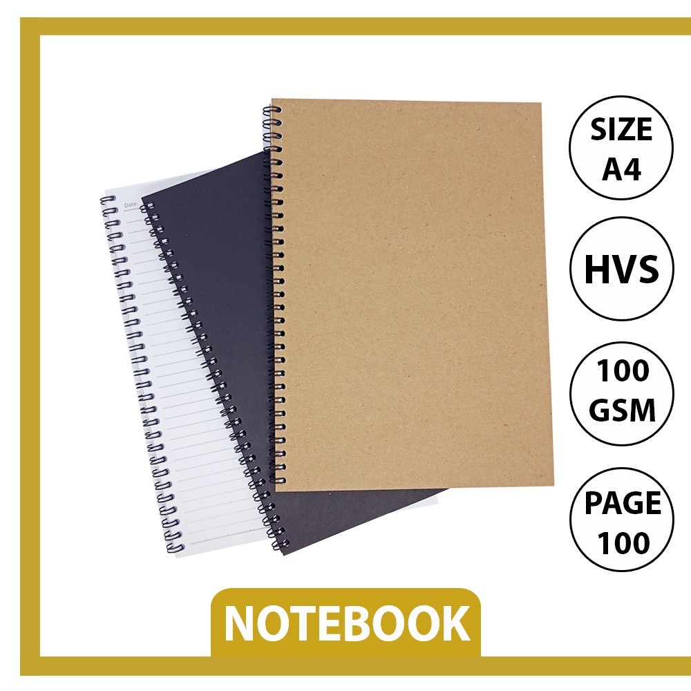 

NOTEBOOK A4 HVS 80 GSM Buku Tulis Spiral JURNAL/BUKU CATATAN/NOTEPAD GRID/KOTAK2 DOT TITIK2 BLANK POLOS