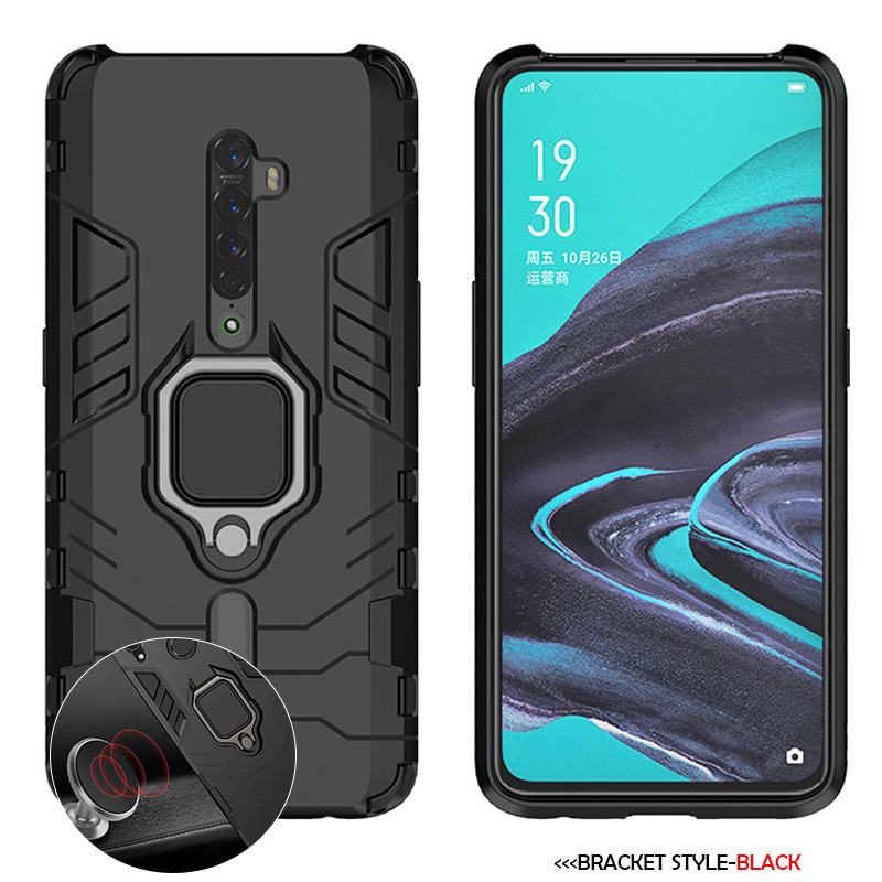 CASE OPPO RENO 6.4 RENO 1 / RENO 2 / RENO 2F 2Z HARDCASE ARMOR SLIM FIT IRING CASE TRANSFORMER STAND