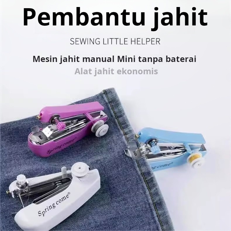 Mesin jahit tangan baru, mesin jahit manual portabel rumah tangga, mesin jahit genggam kecil, jarum 