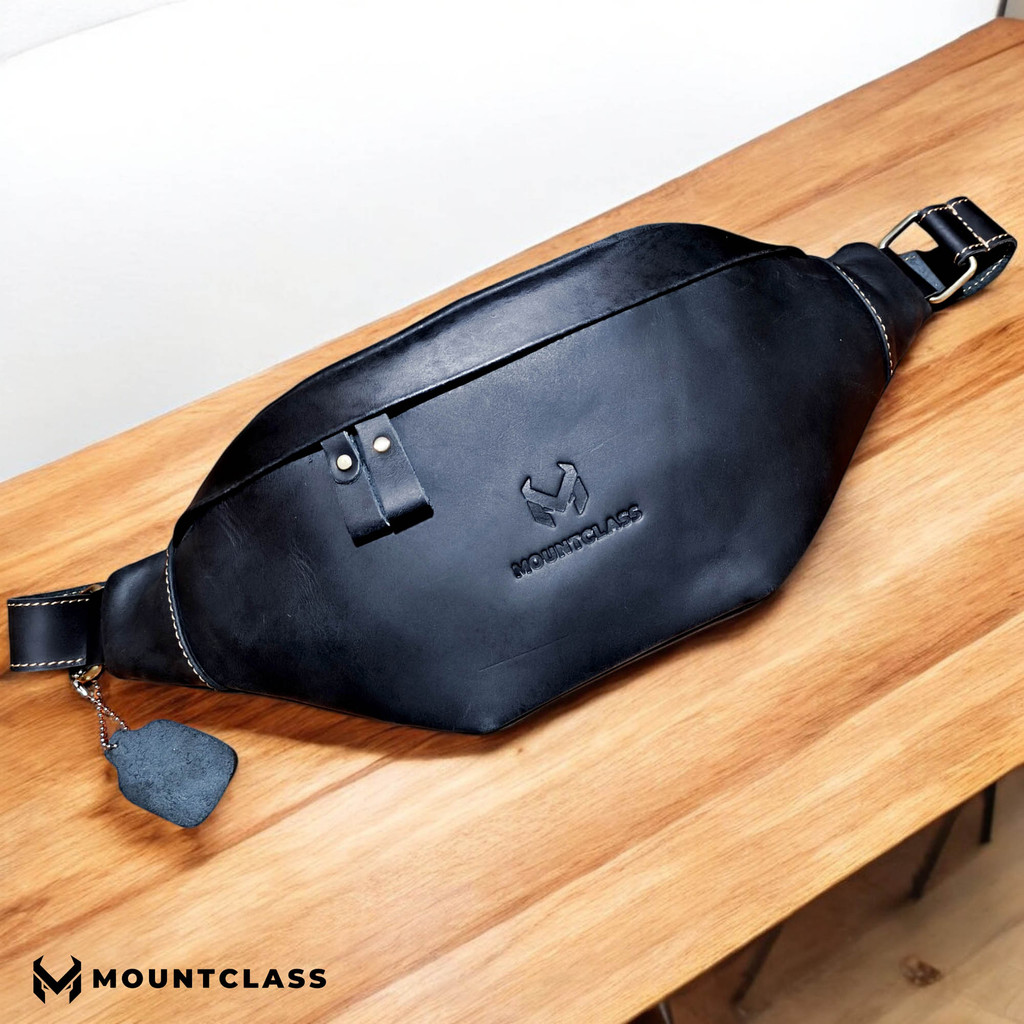 Tas Selempang Waistbag Pinggang Kulit Asli- Pria 100% Vintage Terbaru Branded Terbaik Bisa Cod No Im