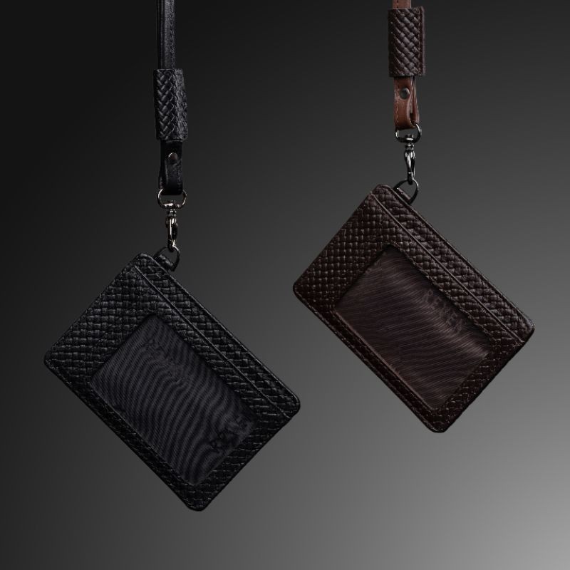 

Lanyard Id Card Holder Kulit Sapi Asli Aesthetic Batara Reven Leather