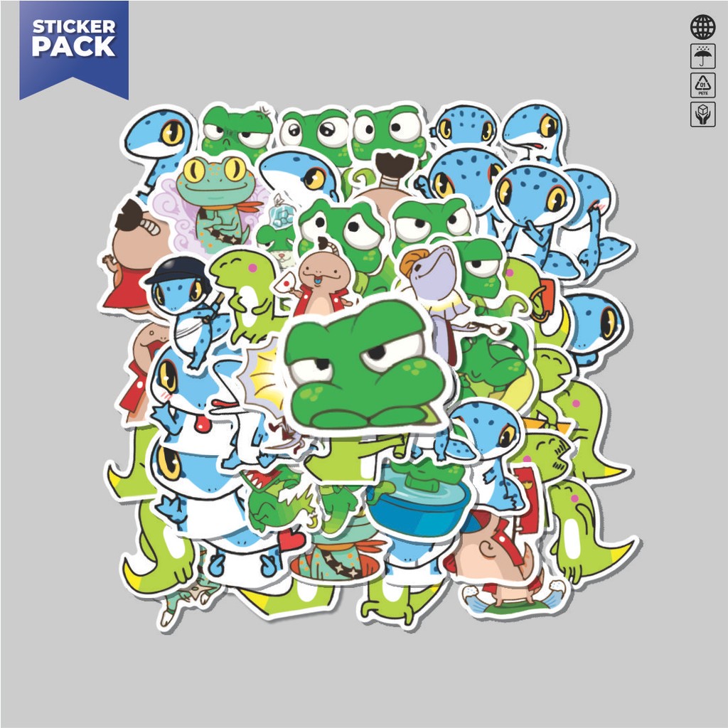 

[100PCS]Stiker Pack Stiker Hewan Kadal Aesthetic Vinyl Anti Air Dekorasi Sticker Laptop Buku Journal Koper Helm Casing HP Gitar Helm Skateboard