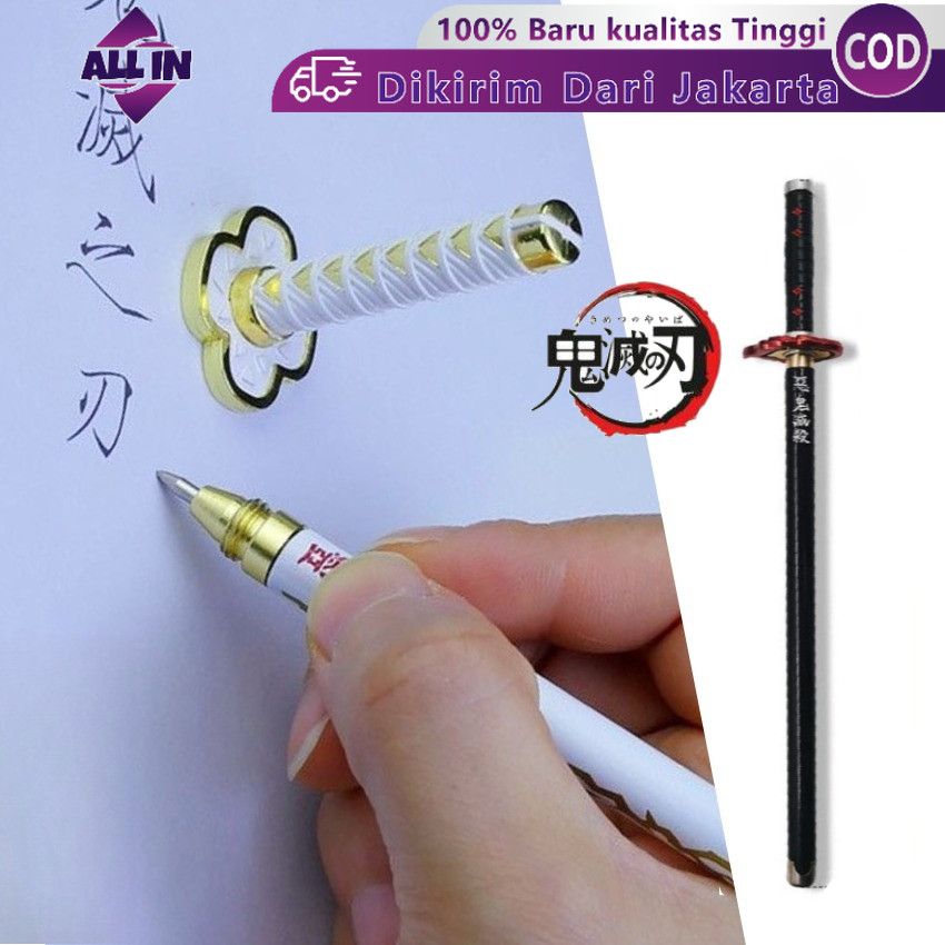 

Pena Pulpen Pedang Sword Pen Anime Demon Slayer Kimetsu No Yaiba Tanjiro Zenitsu Giyu Rengoku Alat Tulis