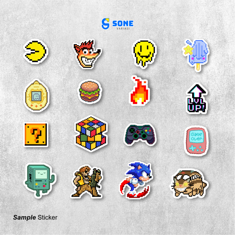 

Sticker Pack Pixel Art Aesthethic Vinyl Waterproof untuk Sticker Buku Journal Casing HP Laptop Tumbler